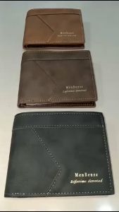 Menbense Dompet Uang Lipat Tebal D3301-14 Pria Wanita Bahan Sintetis Lembut Muat Banyak Cash