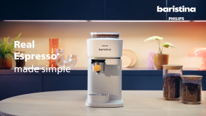 HÀNG CHÍNH HÃNG - Combo máy pha và máy tạo bọt cà phê Espresso Lungo tự động chuyên nghiệp. Thương hiệu Hà Lan cao cấp Philips Baristina BAR300 - BAR311