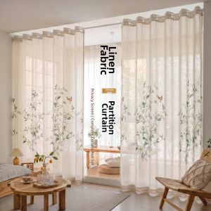 HUAJIANYU | Stylish Chinese Partition Curtain Easy-Installation