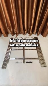 JIngga Rak Sepatu & Sendal Stainless Steell 3 4 dan 5 susun Tempat Untuk Alas Kaki Bahan Kuat