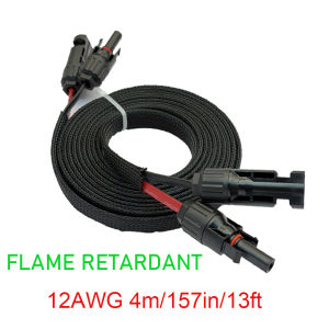 JMUYTOP Flame Retardant MC-4 Window Flat Cable 12AWG balcony Througth extension wire For power station solar panel ecoflow