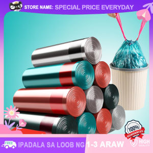 1 Roll = 15Pcs Thickened Trash Bags with Strings Creative Garbage Bag with Handle Biodegradable Drawstring Rubbish Bag