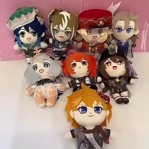 20cm Genshin Impact Stuffed Doll Lyney Lynette Itto Kazuha Beidou Plush Toy Tartaglia Anime Yae Miko Plushies Dolls Gift
