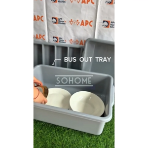 SOHOME Heavy-duty Plastic Commercial Bus Out Tray Bus Out Bin and Cutlery for Restaurant Catering Food Service