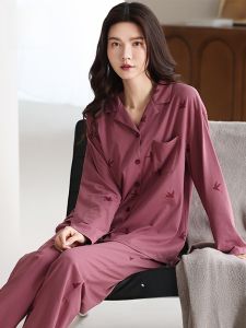 Miiow | Pure Cotton Sleepwear Womens Casual Long Sleeve Open Cardigan Home Clothes Set Lightweight Breathable Large Size MiiOW