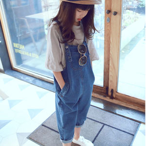 Trendy Child Denim Suspenders Spring and Autumn Clothing Season New Arrival Boys and Girls Baby Stylish Casual Saggy Pants Big Crotch Pp Jumpsuit