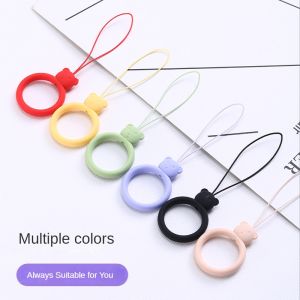 Iphone Xiaomi น่ารัก เชือกเส้นเล็ก โทรศัพท์เส้นใยกรณี Realme Oppo Vivo ที่มีโทรโทรศัพท์ลูกอมสีแหวน นิ้วซิลิโคนสายรัดข้อมือ