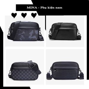 Túi đeo chéo nam hộp chữ nhật tiện lợi giỏ da mềm xịn thời trang cặp đeo ngực đeo hông phong cách đơn giản KINDEE
