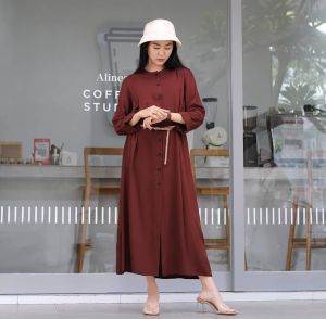 Zecca Midress - baju wanita midi dres rayon uniqlo wanita atasan cewek terbaru baju wanita muslimah premium full kancing