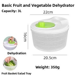 Manual Vegetable Fruit Dehydrator Kitchen Tool Salad Vegetable Drain Machine Handheld Water Spinner Basket Laundry Basin