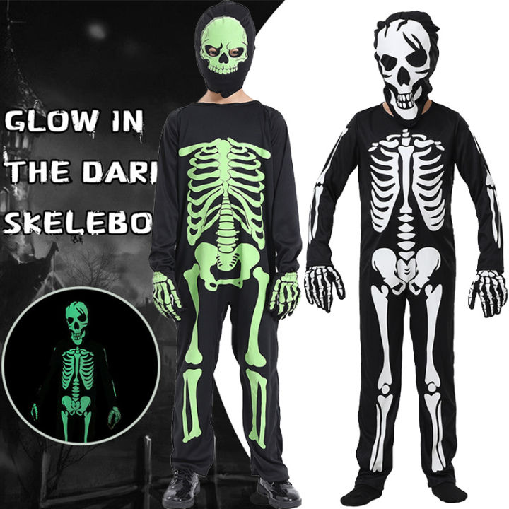 Skeleton Costume For Kids Glowing Skeleton Jumpsuit Children