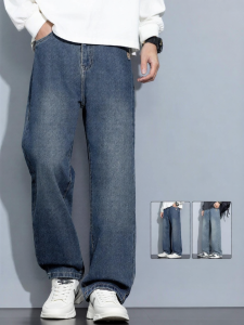 Warrior | American Street Style Retro Mens Jeans Loose Straight Trousers