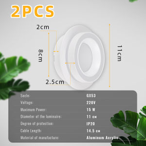 GX53 LED Ceiling Light Recessed Downlight 220V AC Energy Saving Lamp Replaceable Bulbs Ceiling Lamp Spotlight for Home Office