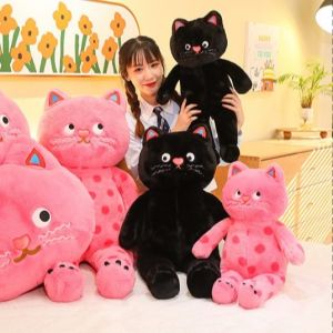 Gấu bông Mèo Mặt Quạo Cute Thú bông Mèo Chấm Bi Hồng Mèo Mắt Liếc lông mịn gòn mềm cute mẫu mới