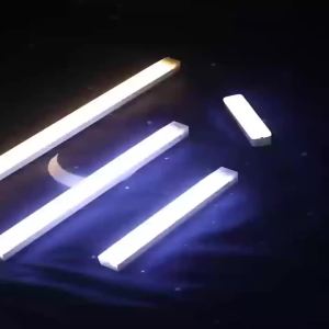 LED Under Cabinet Light with Motion Sensor Rechargeable Magnetic Strip for Stairs Hallway White/Warm Light Indoor Night Light