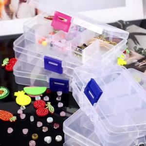 8Grids/10Grids Transparent Plastic Jewelry Box Adjustable Compartment Storage Box Portable Organizer for Beads And Rings