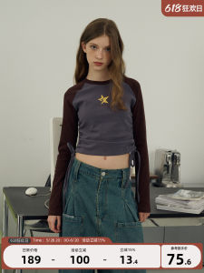 เสื้อยืดแขนยาวทรงสลิมฟิต HeartBoon สำหรับผู้หญิง ฤดูใบไม้ร่วง 2023 ทรงเข้ารูป ทรงสั้น เสื้อชั้นในสุดเก๋ เสื้อผ้าทำงาน