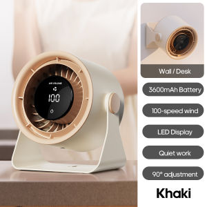 Portable Desktop Fan 100 Speed Angle Adjustable Cooling Fan 3600mAh USB Rechargeable Quiet Wall Fan Air Circulator for Outdoor