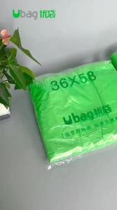 100Pcs 3Sizes Green Plastic Bag Supermarket Grocery Gift Shopping Bag Thicken with Handle Vest Bag Kitchen Storage Baskets