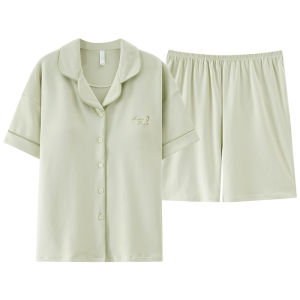 Bộ đồ ngủ nữ MiiOW vải cotton tay dài in hoa hoạt hình - mùa hè