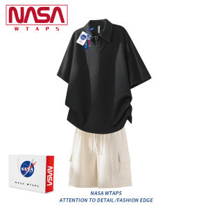 NASA WTAPS | Ice Silk Diamond Pattern Texture Polo Shirt and Shorts Set