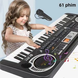 Chriyungel Trẻ Em Bàn Phím Đàn Piano Điện Tử 61/37 Phím Có Micro Đàn Organ Nhạc Cụ Đồ Chơi Quà Tặng Cho Trẻ Em Người Mới Bắt Đầu Từ 6-12 Tuổi