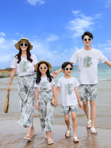 Beach Vacation Beachwear Family Matching Summer Outfit Cotton Lycra Blend Men Women Children Sizes Available Floral Print