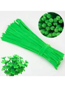 100/300 PCS 6 Colors Gradient Green Pipe Cleaners Chenille Stems Pipe Cleaners Craft Pipe Cleaners Set for DIY Art and Craft