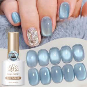 BORN PRETTY 10ml Blue Color Jelly Water Cat Magnetic Gel Ultra Shine Semi Permanent Soak Off UV Gel Nail Art Varnish