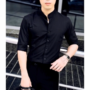 [TẶNG 1 ĐÔI TẤT] Áo sơ mi nam cổ trụ vải cotton lụa chống nhăn phong cách Hàn Quốc