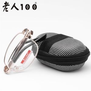 Elderly 100 Genuine Goods Reading Glasses Men and Women Resin Glass Collapsible Presbyopic Glasses Ultralight Portable Presbyopic Presbyopic Glasses