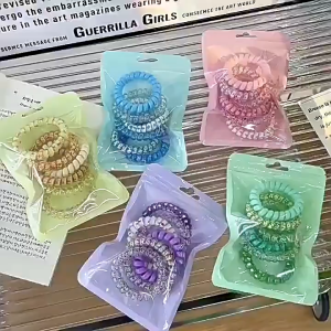 Dây Buộc Tóc Xoắn 12 Sợi (2 Túi) Hàn Quốc Pastel – Thun Cột Tóc Không Gãy Tóc Không Đau Đầu Co Giãn Tốt