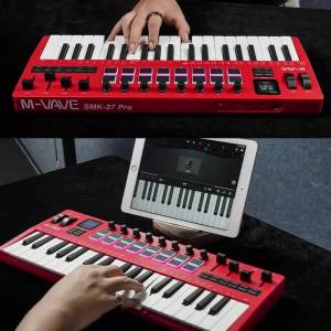 M-VAVE | Bàn Phím Điều Khiển MIDI 37 Phím M-VAVE SMK-37 PRO Với 16 Pad RGB & 8 Núm Xoay Kết Nối Không Dây Tương Thích Với Phần Mềm Hệ Thống