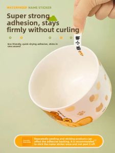 MONLEYTA | Kindergarten Name Stickers Waterproof Tear-Resistant Transparent Cup Pencil Bag Labels Cute Cartoon Names Tags For Enrolment