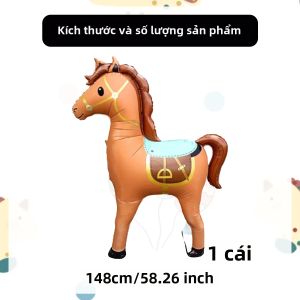 1 Máy Tính Lớn Hình Con Ngựa Bóng Nhôm Phim Chủ Đề Động Vật Nông Trại Cho Tiệc Sinh Nhật Trang Trí Ảnh Đạo Cụ