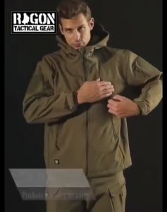 RAGON Asiaon Tactical Outdoor Waterproof Breathable Shark Skin Jacket with Multi-Pocket Design