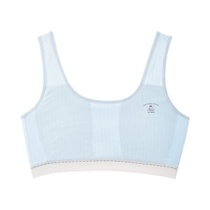 miiow | Modale Sports Bra For Girls In Development Period Anti Shock Antibacterial Underwear Vest Style Fixed Strap Full Cup Cartoon Pattern