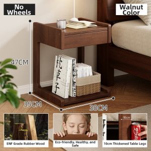ZHUSHANXIA | C-Type Mobile Bedside Cabinet Bedroom Wooden