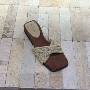 Thick Sole Woven Retro Flip Flop Sandals 4cm