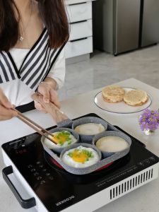 3 in 1 Anti Lengket Panci Multifungsi Bentuk Kotak 3 Lubang Bahan Wajan persegi antilengket