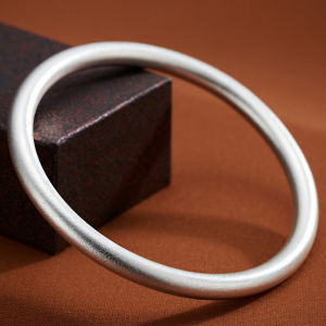 Imitated Pure Silver Bracelet Plain Polished Faux 999 Silver