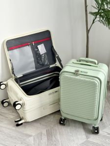 New Front Opening Carry-On Suitcase Travel Bag with Password Lock Expandable Handle for Men And Women Business/OL Style