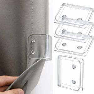 2/4Pcs Bathroom Shower Curtain Clips Self Adhesive Plastic Windproof Fixer Transparent Edge Clip Hook Indoor Showers Anti Splash