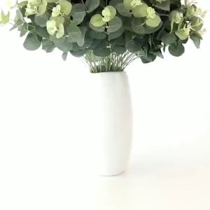Eucalyptus Money Leaves Silk Flower Bouquet - Artificial Plant for Living Room Home Decor - 1PCS, 31-38cm Length - Mix of 8 Leaves, Light and Dark Green, Dusty Light and Forest Green - Shipped from Malaysia 🇲🇾