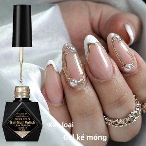 Sơn Gel Móng Tay Ánh Kim Vàng Bạc 10ml Dùng Đèn UV/LED Loại Tẩy Được Dành Cho Làm Móng Tự Làm