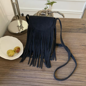 Bohemian Mini Suede Fringe Crossbody Bag for Women New 2025 Fashionable Small Leather Bag High-End Feelings Portable Handbag