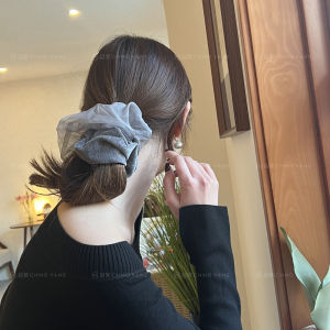 Chic Grey Velvet Double-Braided Hair Ties French Tailored Elastic Cuff Super Fairy-Tale Hair Bands New Fashion Hair Accessories