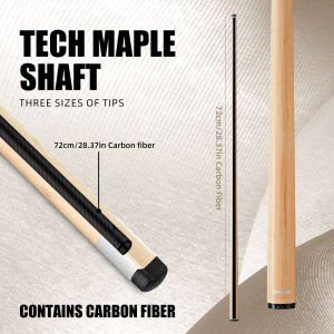 Zokue Maple Carbon Shaft with 3/8*8 Pin Joint 10.5mm/11.5/12.5mm Tip Professional Single Shaft with Carbon Tube for Billiard Cue