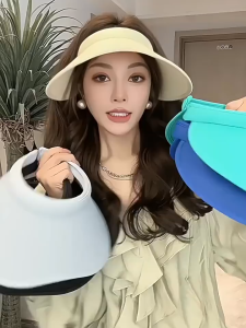 Topi Visor Wanita MZ029 Size 13CM – Heart Brim Anti Panas Stylish Fleksibel Sun Hat