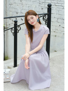 Silk Wool Blend Purple Sleeveless Pleated Skirt Set